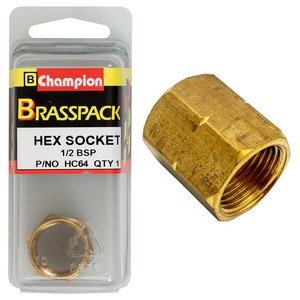 Fasteners Brass Fittings: Champion Brass 1/2in BSP Hex Socket