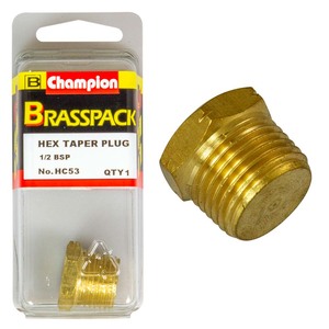 Fasteners Brass Fittings: Champion Brass 1/2in BSP Hex Taper Plug