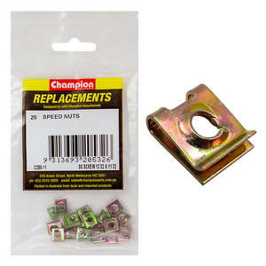 Fasteners Replacement Packs Auto Speed Nuts: Champion 8G x13/32in x11/32in Captive U-Type Speed Nut -20pk