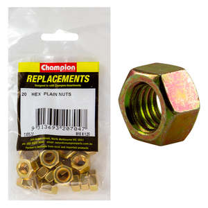 Champion M10 x 1.25 Hex Nut -20pk