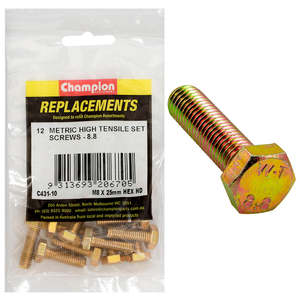 Fasteners Replacement Packs Bolts Set Screws Nuts: Champion M8 x 25mm x 1.25 Set Screw -Gr8.8 -12pk