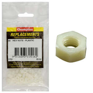 Fasteners Replacement Packs Bolts Set Screws Nuts: Champion M5 x 0.8 Hex Nut -Nylon -50pk