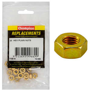 Fasteners Replacement Packs Bolts Set Screws Nuts: Champion 1/4in UNC Hexagon Nut -20pk
