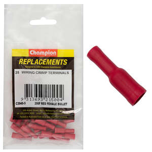 Electrical Accessories: Champion Red Female Bullet Terminal -25pk