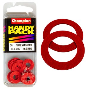 Fasteners Bulk Packs Washers Nylon: Champion 1/4in x 9/16 Fibre Washer 1/32in Thick