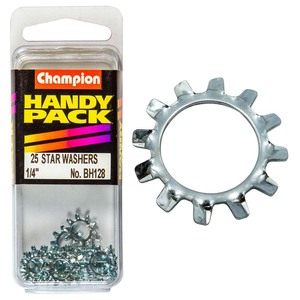 Fasteners Bulk Packs Washers Nylon: Champion 1/4in External Star Washer