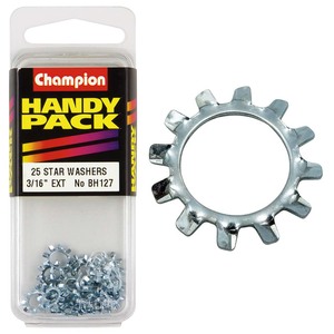 Fasteners Bulk Packs Washers Nylon: Champion 3/16in External Star Washer