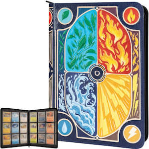 TCG Faux-Leather Elemental Trading Card Binder