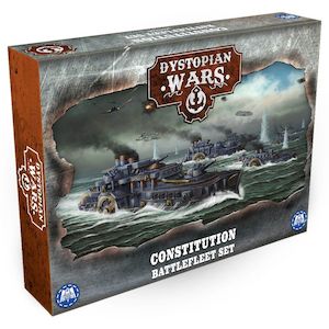 War Gaming: Warcradle DWA120001 Dystopian Wars: Constitution Battlefleet Set