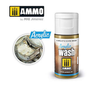 Mig Acrylic Filters: AMMO by Mig Jimenez 0712 Acrylic Filter Ochre Wash