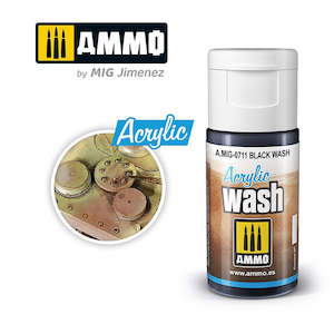 Mig Acrylic Filters: AMMO by Mig Jimenez 0711 Acrylic Filter Black Wash