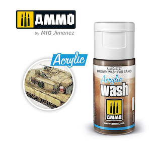 Mig Acrylic Filters: AMMO by Mig Jimenez 0707 Acrylic Filter Brown Wash For Sand