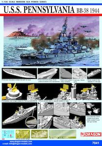 Ships: Dragon Model 7041 1/700 U.S.S Pennsylvania bb-38 1944(upgrade version)