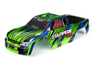 Traxxas 3620G Stampede VXL, Body, Grn/Blu