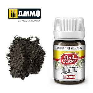 Ammo By Mig Jimenez Railroad Colours: AMMO by Mig Jimenez AMMO.R-2308 Rail Center Pigment Metal Slag 35ml