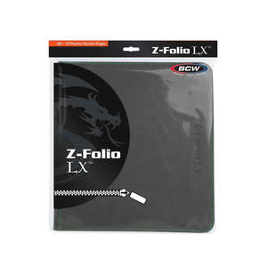 Clearance: BCW / Monster 1-ZF12LX-GRY Zipper Folio 12-Pocket LX Grey