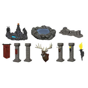 Clearance: WizKids 90045 Deep Cuts Unpainted Miniatures: Pools & Pillars
