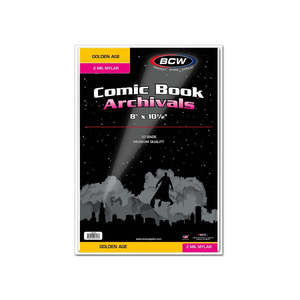 Clearance: BCW / Monster 1-GOL-M2 Comic Mylar Golden 2 MIL 8 x 10 1/2