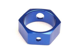 Nitro Engine Parts: Traxxas 4966X - Brake adapter hex aluminum (blue) (use with HD shafts)