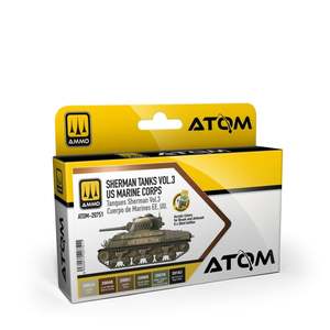 Ammo By Mig Jimenez: AMMO by Mig Jimenez ATOM-20751 ATOM Sherman Tanks Vol 3 WWII US Marine Corps Set