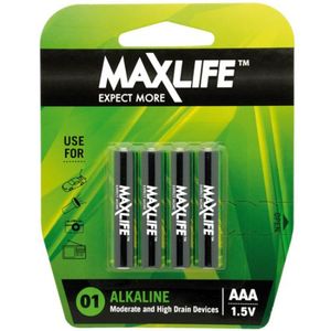 Products: Maxlife BATAAA-A4 Alkaline AAA Batteries 4 Pack. Hobby Hangar