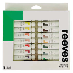 Acrylic Paint Sets: Reeves 12ml Artists' Acrylic Paints Set of 18