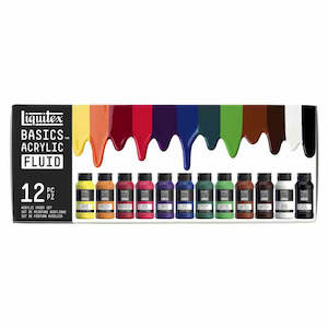 Liquitex Basics 118ml Acrylic Fluid Paints Set of 12