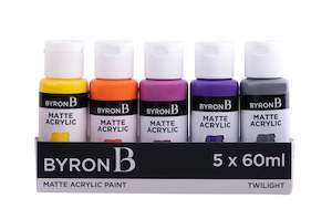 Acrylic Paint Sets: Jasart Byron Matte Acrylic 59ml Paints Set of 5 Twilight Colours