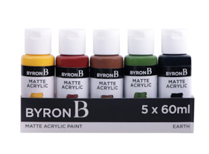 Jasart Byron Matte Acrylic 59ml Paints Set of 5 Earth Colours