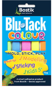 Adhesives Glue: Bostik Blu Tack Colour 75g