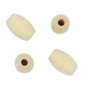 Beads: Arbee Wood Beads Macrame Barrel Rope - Pack Of 4