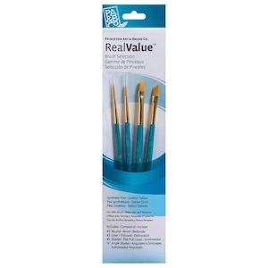 Princeton Real Value Synthetic Golden Taklon Brushes Set of 4