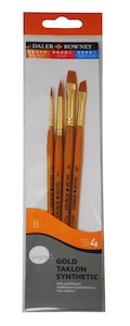 Brush Sets Feature Collection: Daler Rowney Simply Gold Taklon Short Paint Brush Set 1