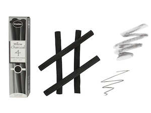 Coates Willow Extra Thick Long Charcoal 14mm Pack Of 4 Sticks