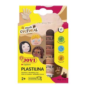 Clay Dough Modelling: Jovi Plastilina Modelling Clay Sticks Pack of 6 Multi-Cultural Colours