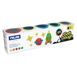 Clay Dough Modelling: Milan Neon Colours Assorted Soft Dough Set Of 5