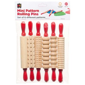 Clay Dough Modelling: EC Mini Pattern Rolling Pins Pack Of 6
