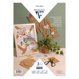Craft: Clairefontaine 2mm A4 Cork Sheets Bag of 3