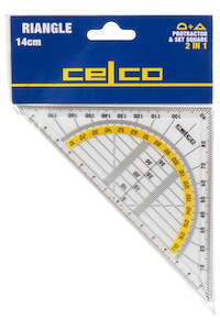 School Stationery: Celco 2 In 1 Set Square & Protractor