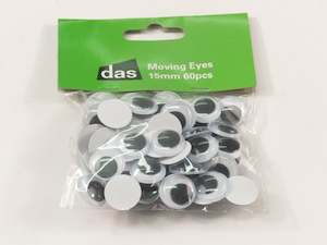 Embellishments Stickers: Das Moving Eyes 15mm Pack Of 60