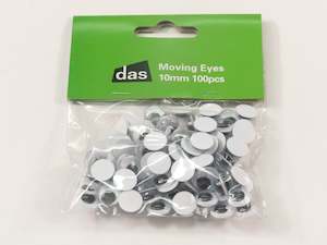 Embellishments Stickers: Das Moving Eyes 10mm Pack Of 100
