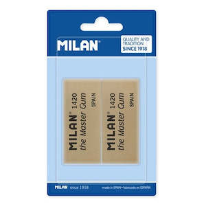 Erasers: Milan Eraser 1420 Master Gum Blister Pack Of 2