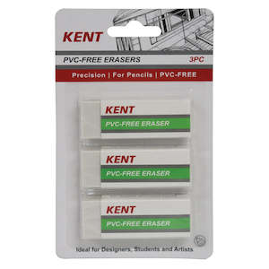 Erasers: Kent Pvc Erasers Pack Of 3