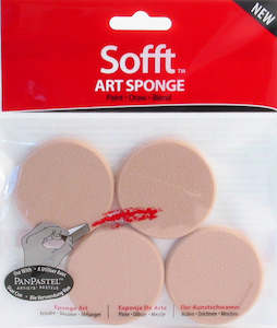 Foam Dobbers Sponges: Sofft Art Sponge Round - Packet Of 4