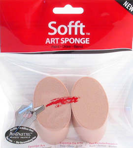 Foam Dobbers Sponges: Sofft Art Sponge Angle/Slice Round - Packet Of 2