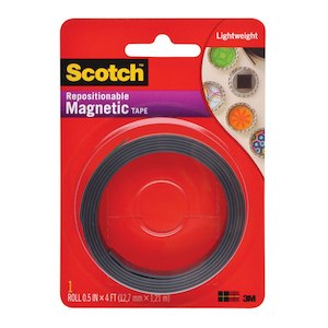 Scotch Repositionable Magnetic Tape Mt004.5 12.7mmx1.22m Black
