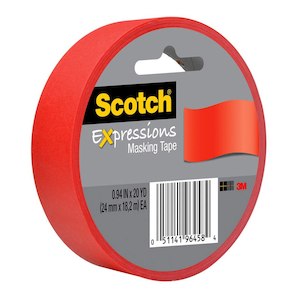 Masking Tape: Scotch Expressions Masking Tape 3437-prd-esf 24mmx18m Red