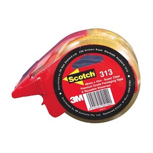 Scotch Sealing Tape 313 48mmx50m Super Clear Hangsell With Dispenser