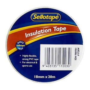 Commercial Tape: Sellotape 1720w Insulation White Tape 18mmx20m