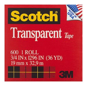 Scotch Transparent Tape 600 19mm X 32.9m Boxed Refill Roll